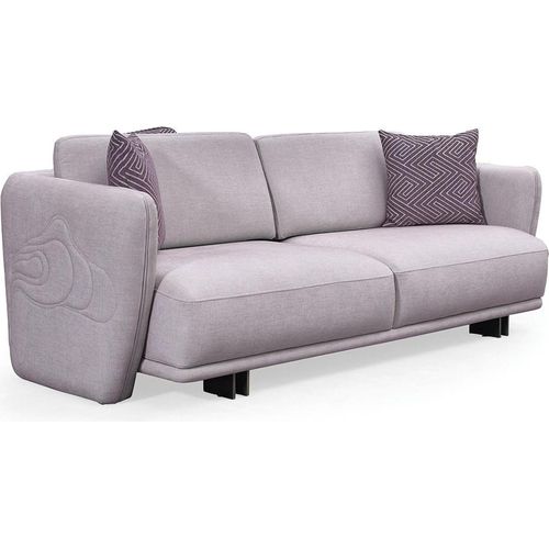 Dreisitzer Couch Sofa 3 Sitzer Grau Stoff Stoffsofa Polstersofa Design