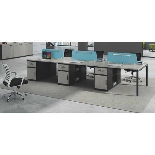 Teambürotisch Tisch Schreibtisch Co Working Gemeinschaftsschreibtisch 6 Personen