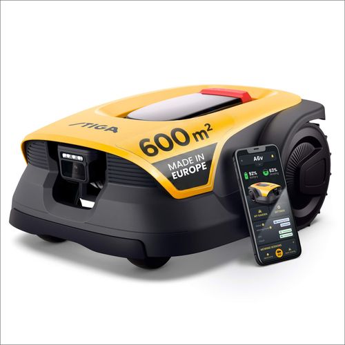 STIGA Mähroboter A 6v | Quad-RTK für akkurates Mähen | HDR Kamera für Hinderniserkennung | Geordnetes Mähe in Mustern und bahnen | Perfekt für 600 m²