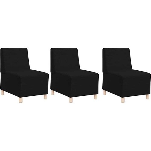 Modulares Armfreies Sofa 3 pcs Schwarz 55 x 74 x 82 cm Stoff