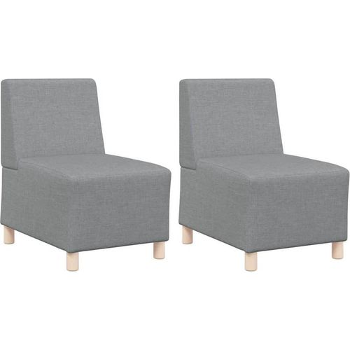 Modulares Armfreies Sofa 2 pcs Hellgrau 55 x 74 x 82 cm Stoff
