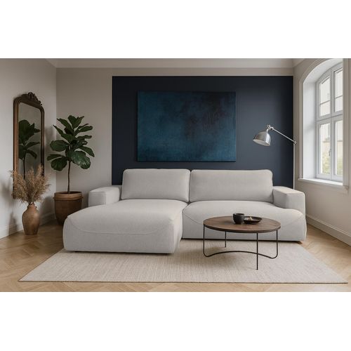 KSHOMECONCEPT Ecksofa LUNA L mit Schlaffunktion und Bettkasten, Modell Links, Grau