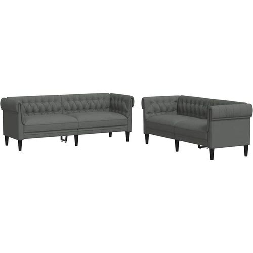 Wohnzimmer Couch 2 pcs Dunkelgrau Stoff
