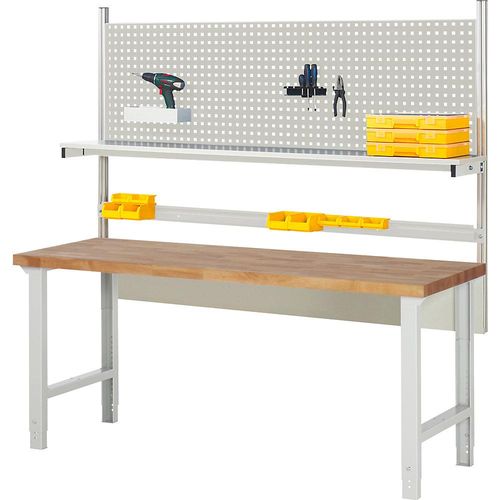 eurokraft pro Werkbank mit Systemaufbau Serie 7000, mit Systemaufbau 1, BxT 2000 x 700 mm