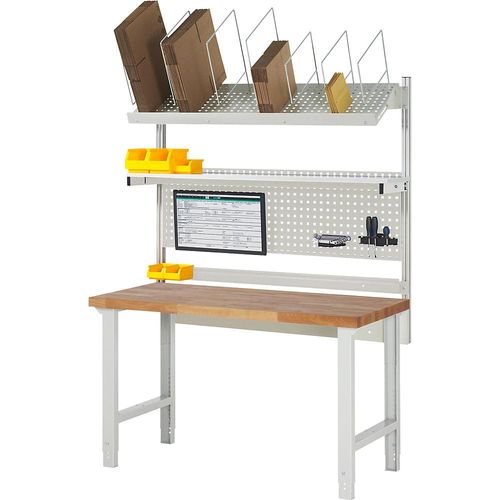 eurokraft pro Werkbank mit Systemaufbau Serie 7000, mit Systemaufbau 3, BxT 1500 x 700 mm