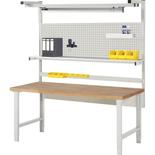 eurokraft pro Werkbank mit Systemaufbau Serie 7000, mit Systemaufbau 4, BxT 2000 x 900 mm