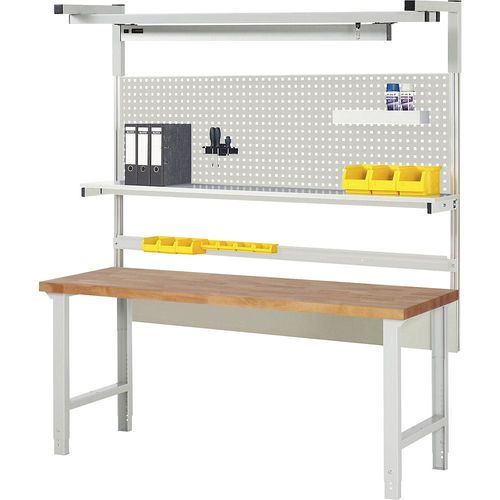 eurokraft pro Werkbank mit Systemaufbau Serie 7000, mit Systemaufbau 4, BxT 2000 x 700 mm