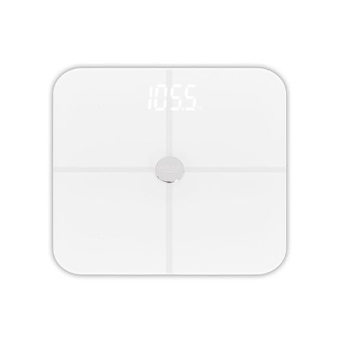 Adler AD 8187 Personenwaage mit Körperanalyse mit App, bis 180 kg, Weiß