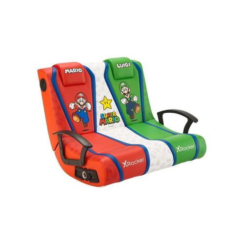 XROCKER Nintendo Super Mario Dual Rocker - Gaming Bodensessel für 2 Kinder mit 2.0 Audiosystem