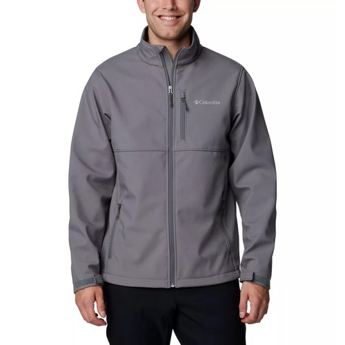 Softshelljacke COLUMBIA "Ascender Softshell Jacket", Herren, Gr. XXL (56), grau (city grau), Softshell, Obermaterial: 100% Polyester, normal, hoch geschlossener Ausschnitt, mit Klettverschluss, Jacken Softshelljacke