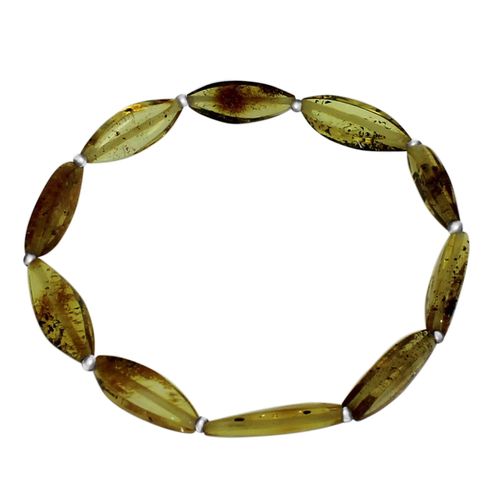 Armband OSTSEE-SCHMUCK "- Tasja - Bernstein -" Gr. 19, grün (grün, bernsteinfarben), Armbänder, Damen, Bernstein, Armband