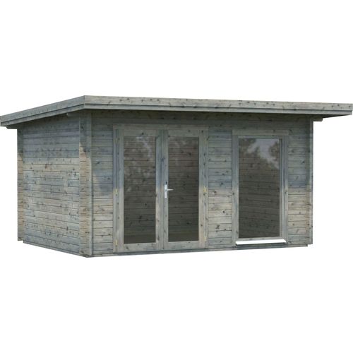 Gartenhaus PALMAKO "Heidi", grau, Fußboden im Gartenhaus, ohne Dacheindeckung, Massivholz, Gartenhäuser, Gartenhaus, 11,7 m², mit Fußboden im Gartenhaus