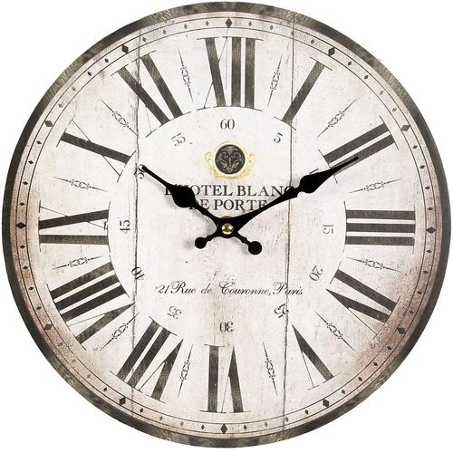Wanduhr AMBIENTE HAUS "Antik Wanduhr 28cm", braun, B:28cm H:28cm T:5cm, Wanduhren, Wanduhr