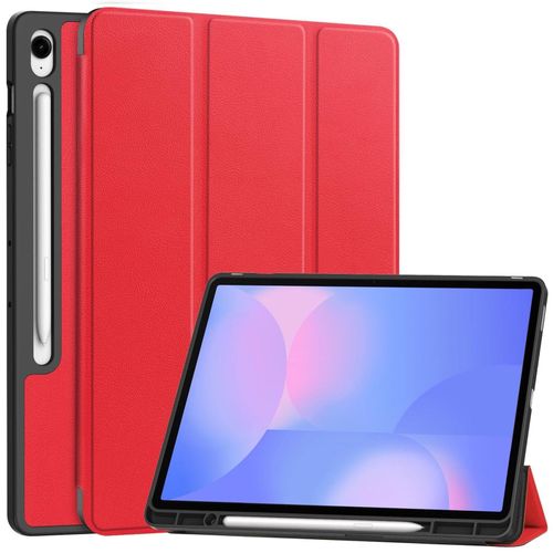 Für Samsung Galaxy Tab S10 FE Plus 3folt Wake UP Smart Tasche Hülle Rot