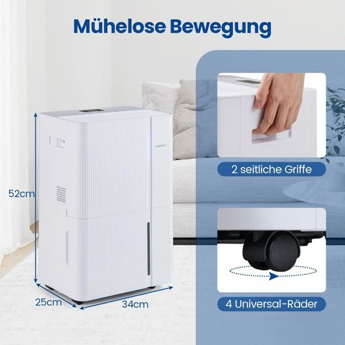 40-Liter-Luftentfeuchter, leise, 3 Betriebsmodi, 24-Stunden-Timer, LED-Anzeige