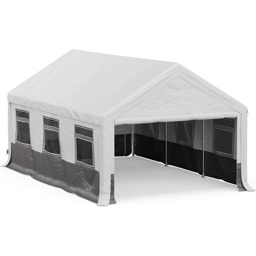 Blumfeldt Partyzelt - 6x4m, Festzelt mit Seitenwänden, Wetterfestes Gewebe, Stabiles Stahlrahmen, Einfache Montage, Ideal für Gartenpartys, BBQs & Events