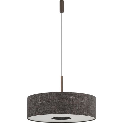 Hängeleuchte Metall Stoff Ø 65 cm rund H: max. 130 cm Schokolade Schwarz E27 Modern