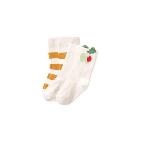 Tchibo - 2 Paar Baby-Kniestrümpfe - Baby - Gr. 16-18 - weiß/gestreift