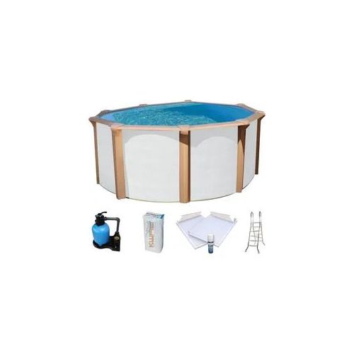 Rundpool KWAD "»Supreme« all in Premium Folie", grau (weiß, farbe innen: grau), B:360cm H:132cm L:360cm, Schwimmbecken, Rundpool, ØxH: 360x132cm, inkl. Bodenisolationsset