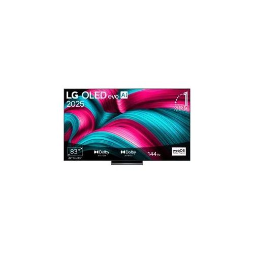 LG OLED-Fernseher "OLED83C5ELA", Energieeffizienz: F (A-G), grau (grau, schwarz), 83, Fernseher