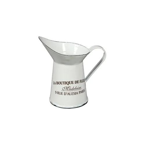 Kanne AMBIENTE HAUS "Krug aus Emaille klein in Antikweiß", weiß, B:11cm H:12cm, Emaille, Kannen, Karaffe