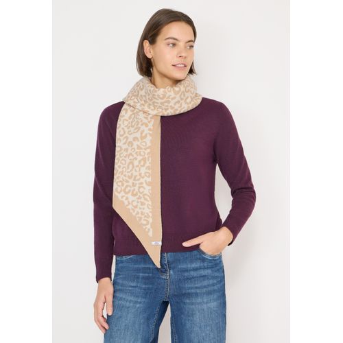 Halstuch CECIL, Damen, Gr. onesize, crispy camel, Stoff, 60% Polyester, 22% Polyamid, 18% Viskose, Modetücher, mit Leomuster