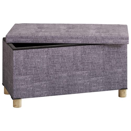 Sitztruhe VCM "Stoff Sitztruhe Sitzbank Truhe Box Kiste Sizos L", grau, B:76cm T:38cm, Sitzbänke