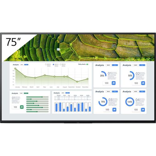 Sony FW-75BZ30L - Digital Beschilderung Flachbildschirm - 190,5 cm (75 Zoll) - LCD - 3840 x 2160 Pixel - WLAN - 24/7