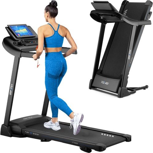 Gymtek® Laufband für Zuhause, Walking Pad, Treadmill - bis 130 kg, 14 km/h - Klappbar, 15 Trainingsprogramme, LCD-Display - Fitness, Home Gym