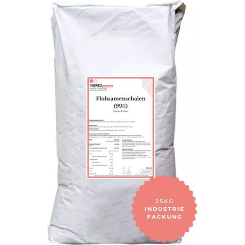 Flohsamenschalen - 99% - extra weiß Feines Pulver (>100 Mesh) – 25 kg