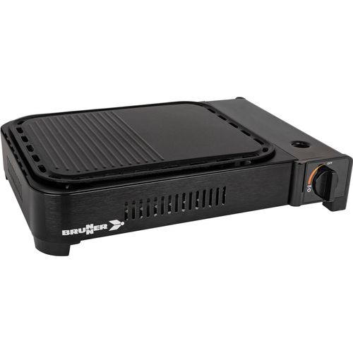 BRUNNER DEVIL MEGAGRILL 3-in-1 Camping-Tischgrill für Gaskartusche, 2200W, Grillplatte+Schmorpfanne