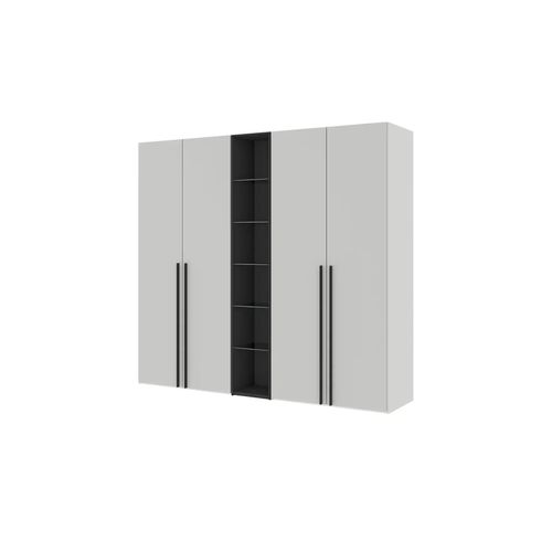Drehtürenschrank Dreamer - grau - 241,4 cm - 220 cm - cm 58,5 - Sconto