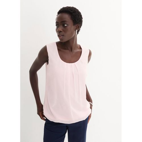 Blusentop BONPRIX, Damen, Gr. 38, zartrosa, Web, Obermaterial: 100% Polyester. Futter: 100% Polyester, loose fit, Blusen Blusentop, lockerer Schnitt, für Frühjahrsmode und Sommermode, aus Polyester