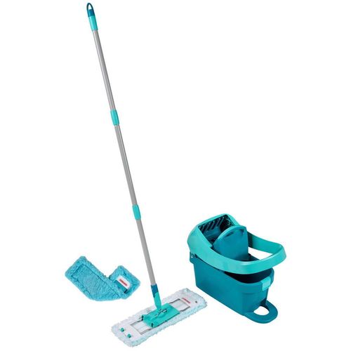Leifheit Bodenreinigungsset Profi XL Mobile, Kunststoff, 146 cm, ergonomischer Griff, rutschfester 360° Drehgelenk, hohe Saugfähigkeit, kabellos, Haushaltsreinigung, Wischen & Reinigen