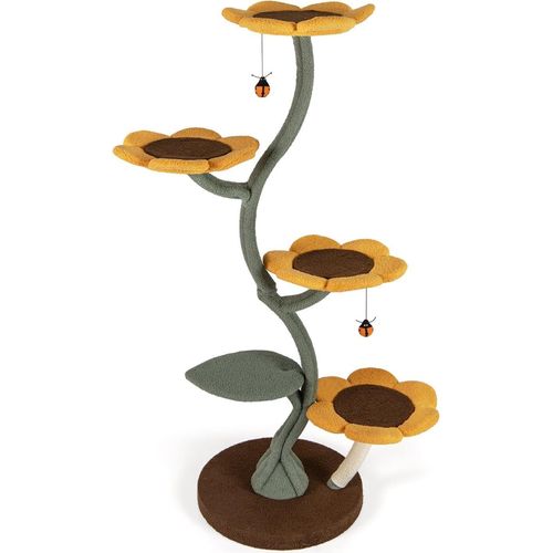 Katzenbaum mit 5 Plattformen in Blumen- und Blattform, 175 cm