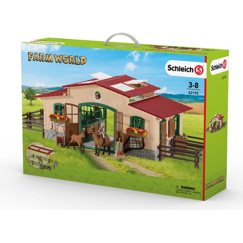 Schleich Pferdestall mit Pferden und Zubehör; 42195