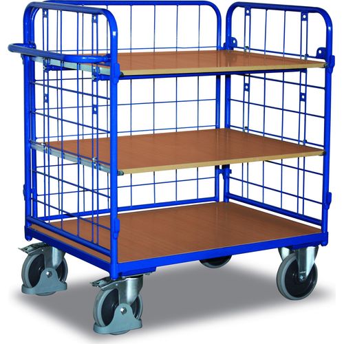 Etagenwagen - 3 Wände - 3 Etagen - (BxT) 700 x 1.000 mm - Traglast 500 kg
