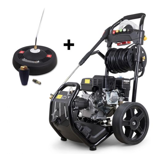 Benzin Hochdruckreiniger + Dreckfräse + Flächenreiniger 170 bar 12m Schlauch 7PS DT-KR170D Steinreiniger