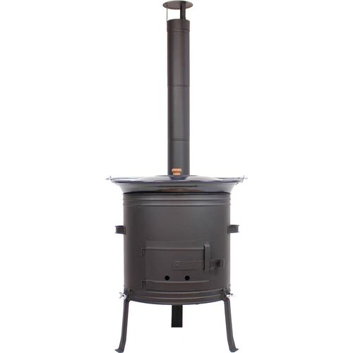 Grillplanet® Gulaschkanone 1,2 mm 42 cm mit 22 Liter Gulaschkessel und Deckel