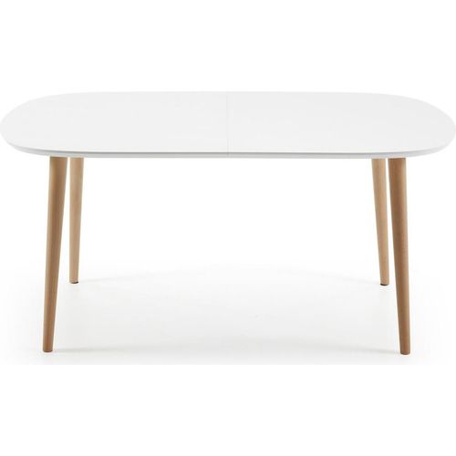 Tisch Oqui ovaler ausziehbar weiß 160 (260) x 100 cm