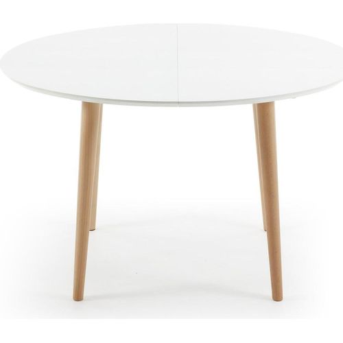 Tisch Oqui ovaler ausziehbar weiß 120 (200) x 90 cm