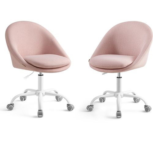 SONGMICS 2Set Homeoffice Stuhl, Drehstuhl, Schreibtischstuhl, Rosa