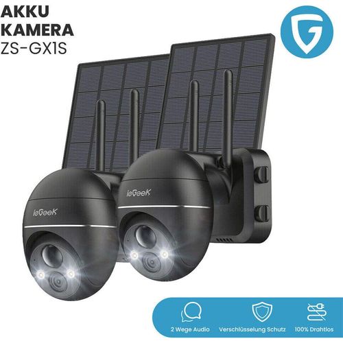 ieGeek 2K Solar Kamera FUNK ÜBERWACHUNGSKAMERA Outdoor WLAN WIFI IP CAMERA Set AUßEN