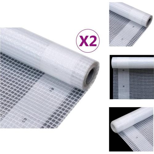 vidaXL Gitter-Abdeckplanen 2 Stk. 260 g/m² 3x20 m Weiß - Planen