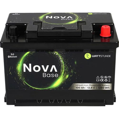 WATTSTUNDE NOVA Base Batterie 12,8V 100Ah 1280Wh LiFePO4 mit 0% MwSt nach §12 Abs. 3 UstG