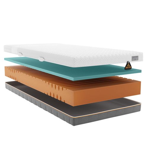 Gelschaummatratze SCHLARAFFIA "GELTEX Quantum Touch Next 200, Matratze 90x200, 140x200 und mehr", weiß, B:90cm H:20cm L:200cm, Bezug (oben): 100% Polyester. Bezug (unten): 100% Polyester, Matratzen, GELTEX Next-Auflage, langlebig (RG 43)