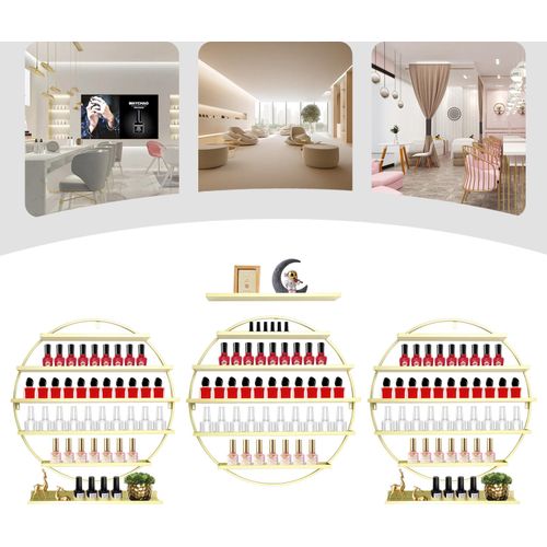 Wandmontiertes Nagellack-Aufbewahrungsregal in runder Form, Nagellackständer für Nagelstudio, Nagellack-Organisator