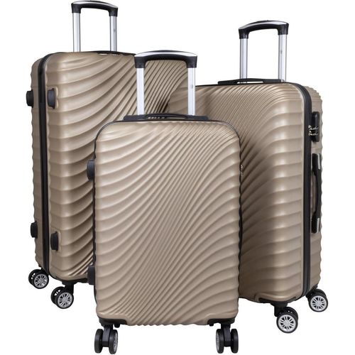 ABS Hartschalen Trolleyset 3tlg. Padua Champagner - Gr. M, L und XL