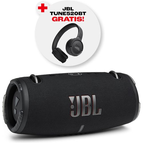 JBL Bluetooth-Lautsprecher "JBL-Set: Xtreme 3 + Gratis JBL- Kopfhörer Tune 520BT (UVP 59,99€)", schwarz, B:19,3cm H:18,5cm T:33,4cm, Lautsprecher