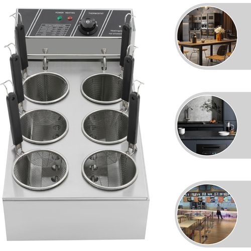 Elektrischer Nudelkocher, Gewerblicher Nudelkocher, Hochleistungs-Nudelkocher mit 6 Körben